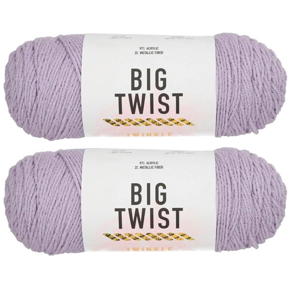 Fun Express Light Purple Twinkle Medium Weight Acrylic Yarn - 2 Skeins
