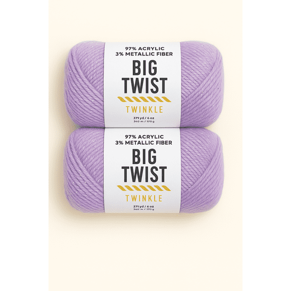 Big Twist Twinkle Yarn Bundle- 2 Pack Light Purple