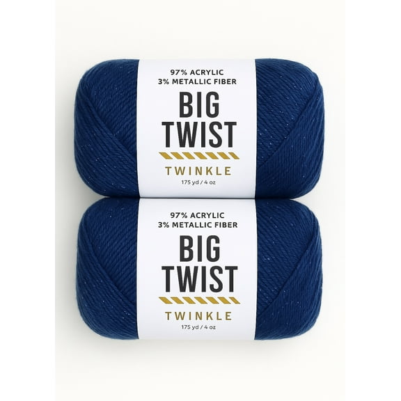 Big Twist Twinkle Yarn Bundle- 2 Pack Sapphire