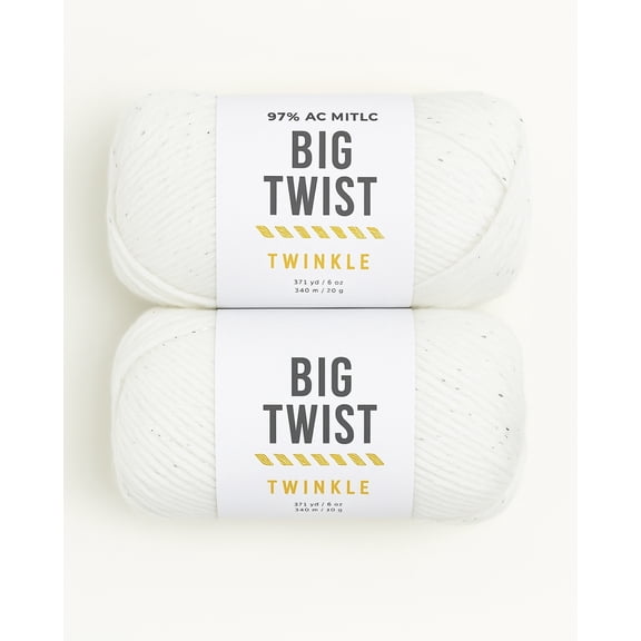 Big Twist Twinkle Yarn Bundle- 2 Pack White