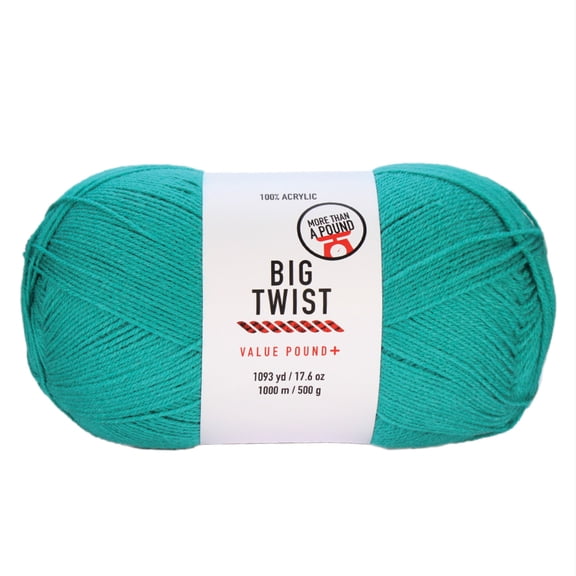 Big Twist Value Pound+ Yarn - Bulk Medium Worsted 100% Acrylic Skeins - Assorted Colors - 17.6 oz - 6-Pack
