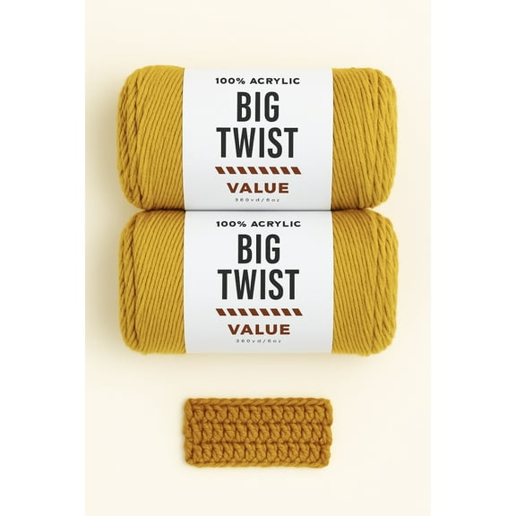 Big Twist Value Yarn 2-Pack Bundle Mustard
