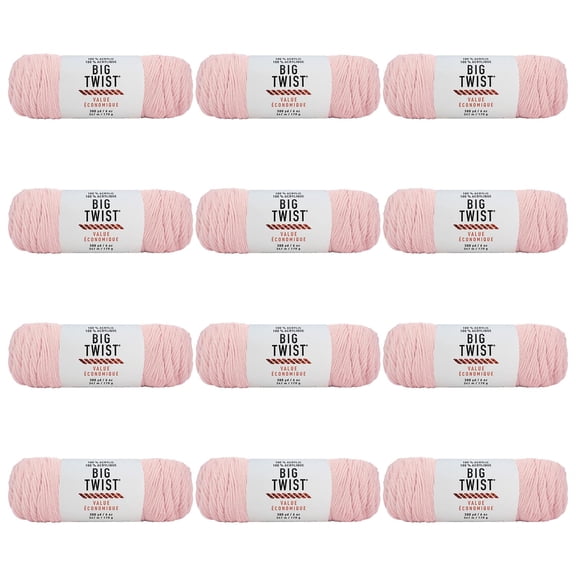 Big Twist, Value Yarn, Baby Pink, 1 ct., Pack 12