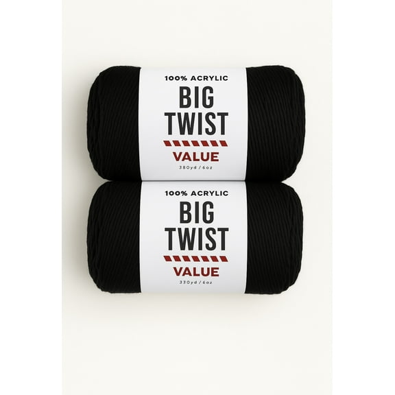 Big Twist Value Yarn Bundle- 2 Pack Black