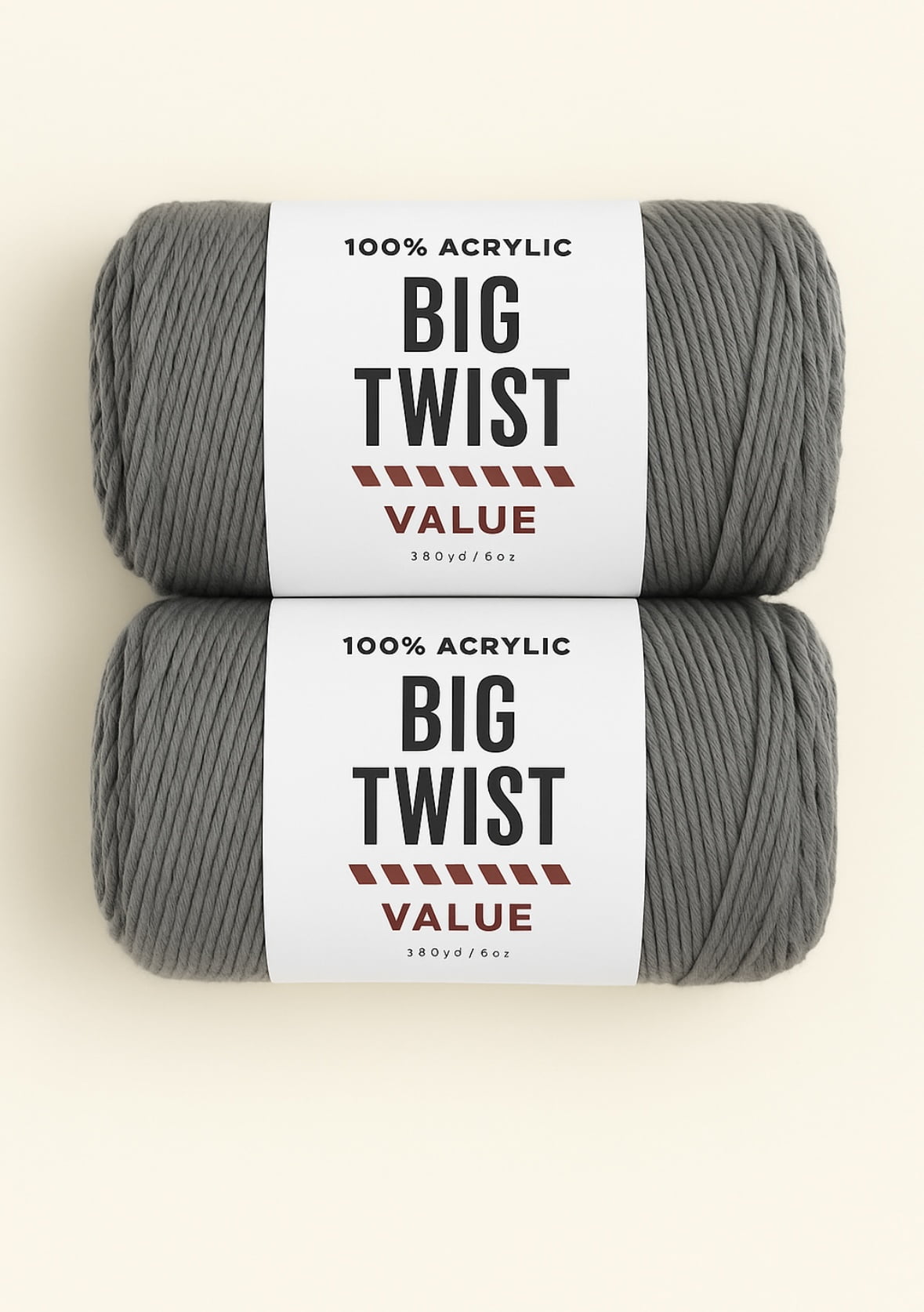 Big Twist Value Yarn Bundle- 2 Pack Medium Gray