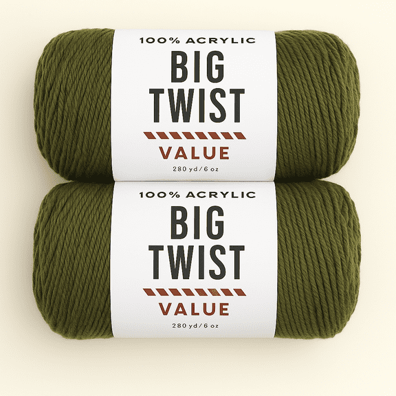 Big Twist Value Yarn Bundle- 2 Pack Olive Drab