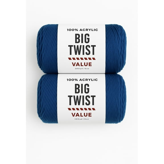 Big Twist Value Yarn Bundle- 2 Pack Varsity Blue