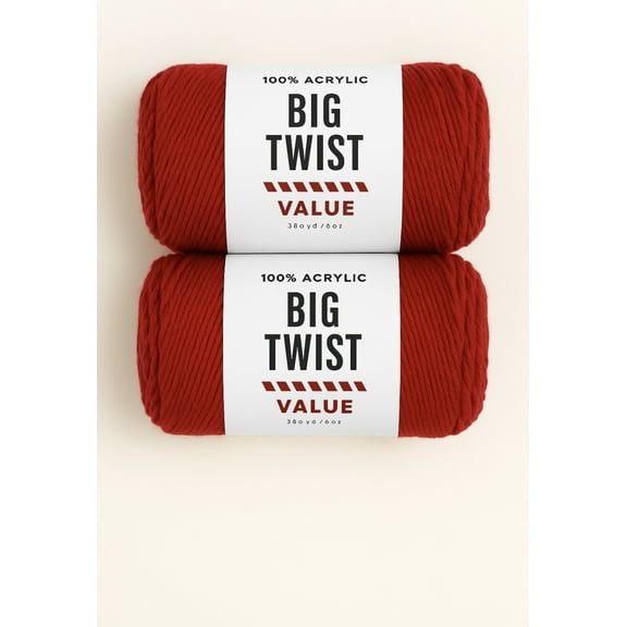 Big Twist Value Yarn Bundle- 2 Pack Varsity Red
