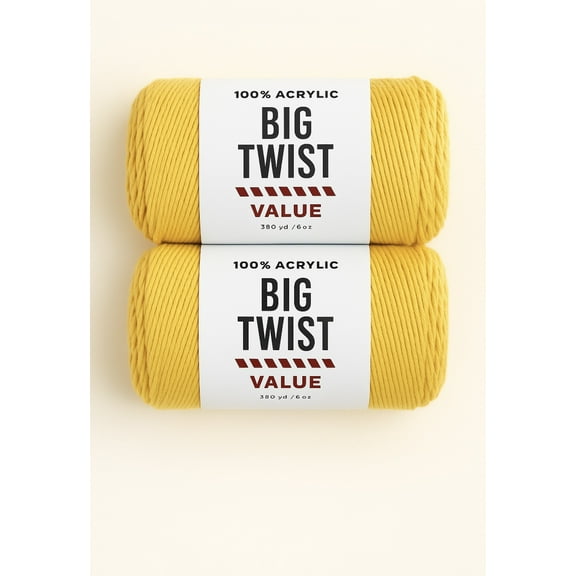 Big Twist Value Yarn Bundle- 2 Pack Varsity Yellow