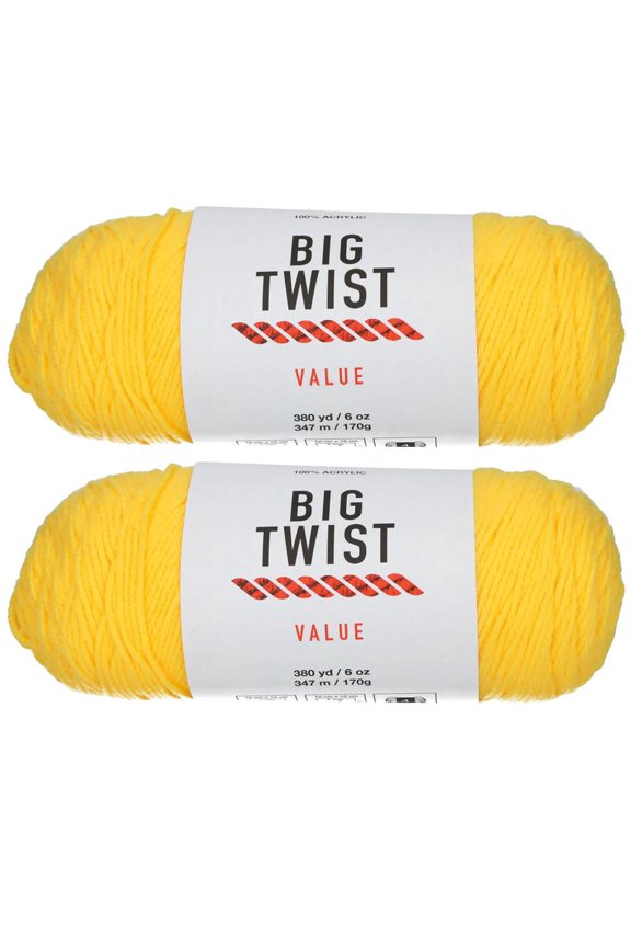 Varsity Yellow Medium Weight Acrylic Yarn - 2 Skeins