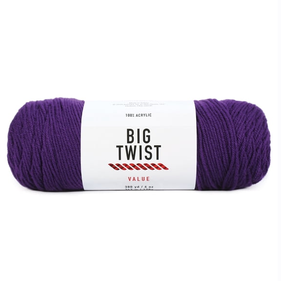 Big Twist Value Yarn - Medium (4) 100% Acrylic Worsted Weight Yarn, Soft & Durable for Knitting & Crochet Blankets, Sweaters, Hats & Crafts, 380 yd / 6 oz Skein, 12 Pack