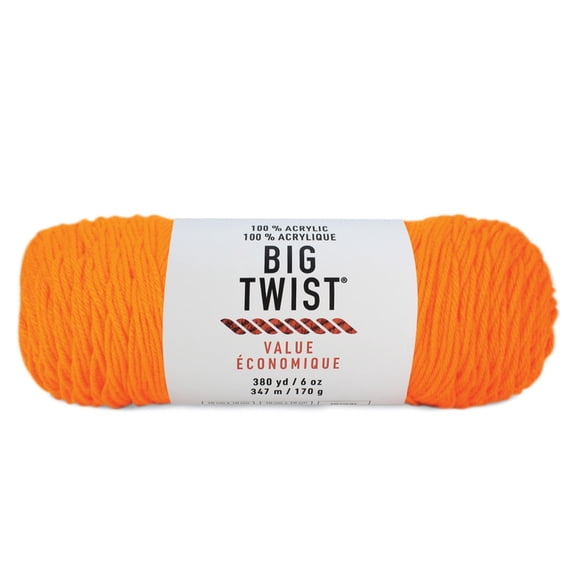 Big Twist, Value Yarn, Varsity Orange, 1 ct., Pack 12