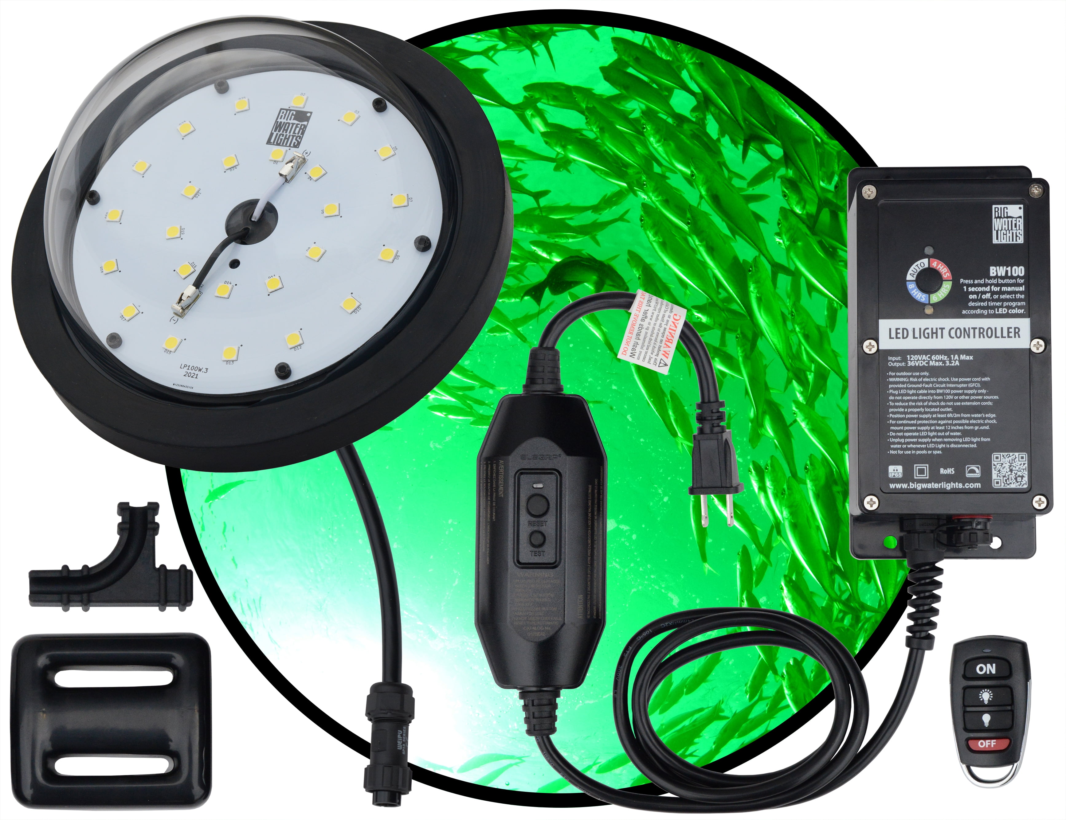 Big Water Lights Underwater White LED Fishing Light for Docks. 16000 ...