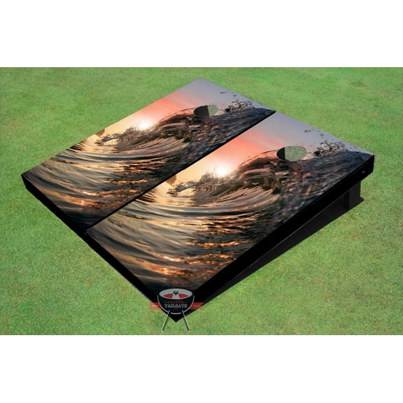 Big Wave Curl Theme Cornhole Boards