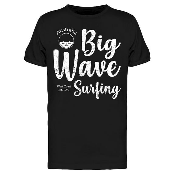 Big Wave Surfing Design T-Shirt Men -Image by Shutterstock, Male x-Large