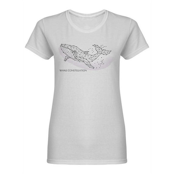 Big Whale Constellation Shaped T-Shirt Women -Image by Shutterstock, Female Large