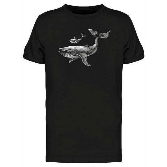 Big Whale Design T-Shirt Men -Image by Shutterstock, Male Medium