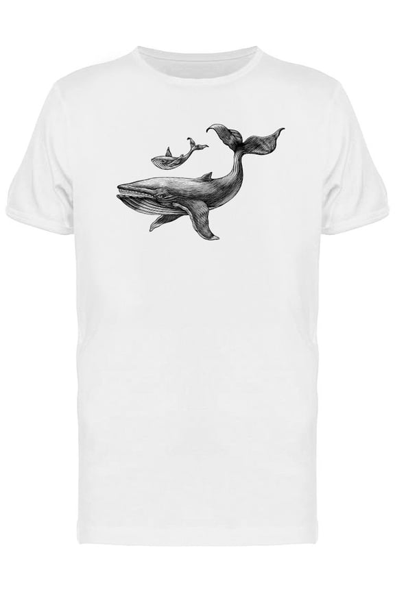 Big Whale Design T-Shirt Men -Image by Shutterstock, Male Small