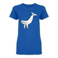 thumbnail image 1 of Big Whale Sketch Shaped T-Shirt Women -Image by Shutterstock, Female x-Large, 1 of 2