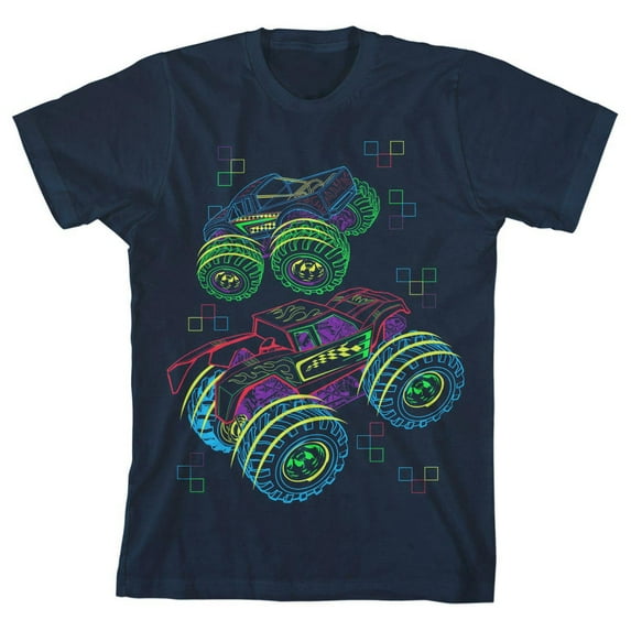 Big Wheels Trucks Youth Boys Dark Navy Graphic Tee-Small