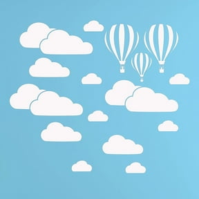 thovorrnl Cloud Wall Decals, Peel and Stick Vinyl Wall Stickers Art Decor, White Sky Themed Stickers for Boys Girls, Playroom Bedroom, Living Room