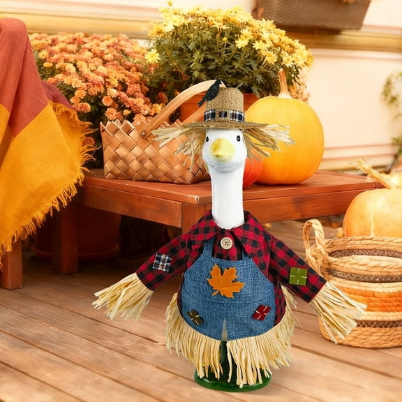 Big White Goose Festival Outfit Set, Decorative Porch Goose Clothing, Holiday Themed Goose Costume, Seasonal Outdoor Ornament for Front Porch, Yard, Garden Decoration