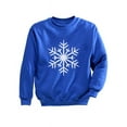 thumbnail image 1 of Big White Snowflake Kids Long Sleeve T-Shirt Ugly Christmas Sweater Style Medium Blue, 1 of 5