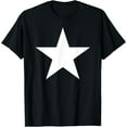 thumbnail image 1 of Big White Star T Shirt T-ShirtMen's and women's gift, black and white T-shirt, size: Extra large S-4XL, 1 of 4