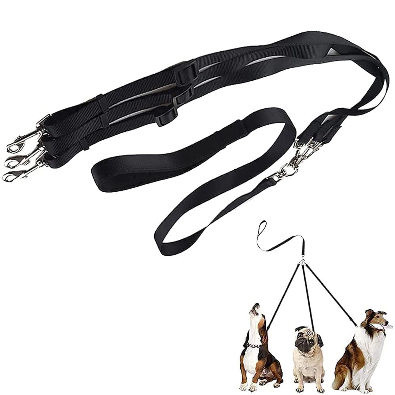 Big Wholesaler 3 Way Dog Leash with Padded Handle Pet Reflective Safety
