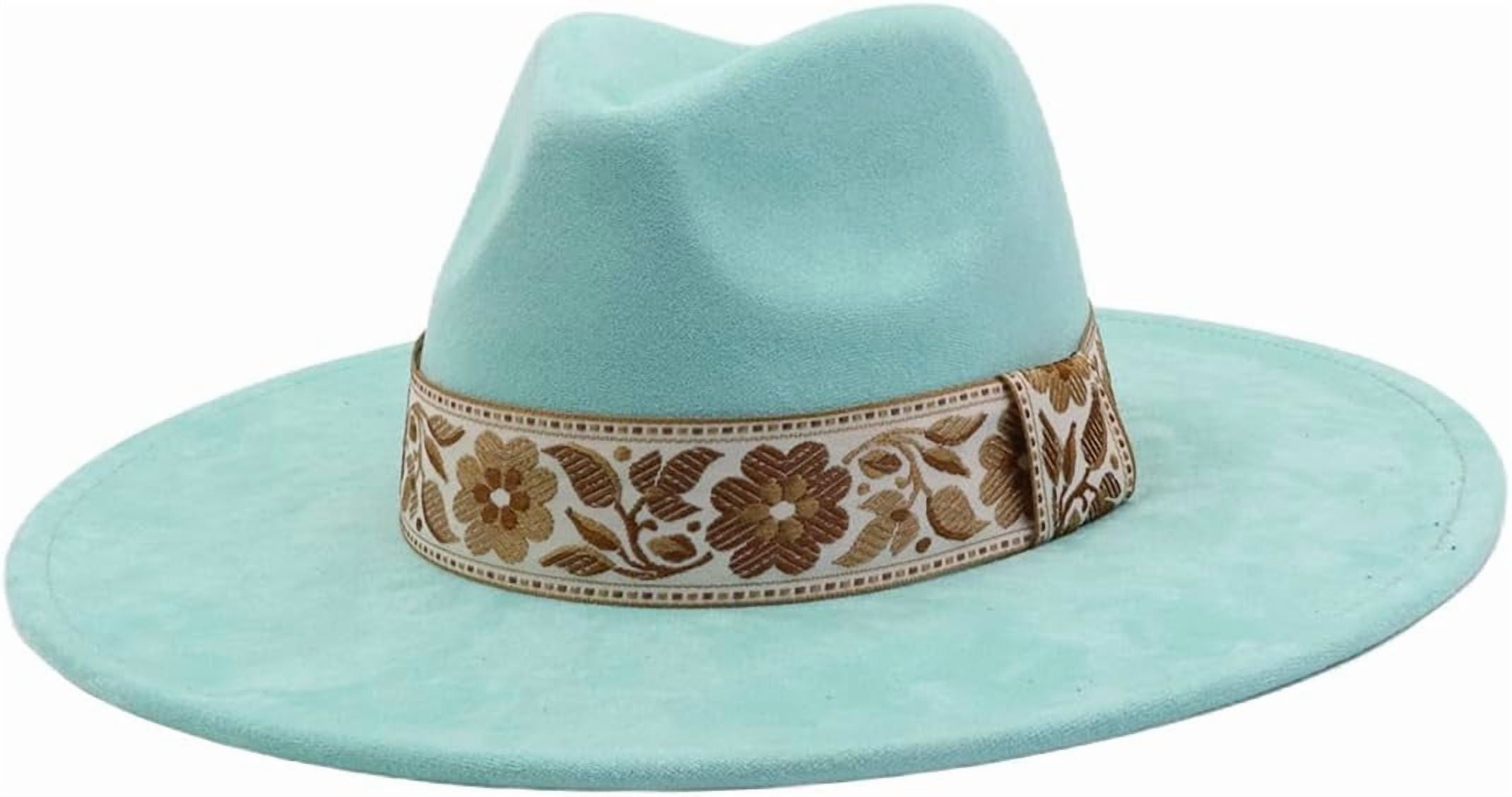 Big Wide Brim Boho Western Hat for Women and Men Felt 