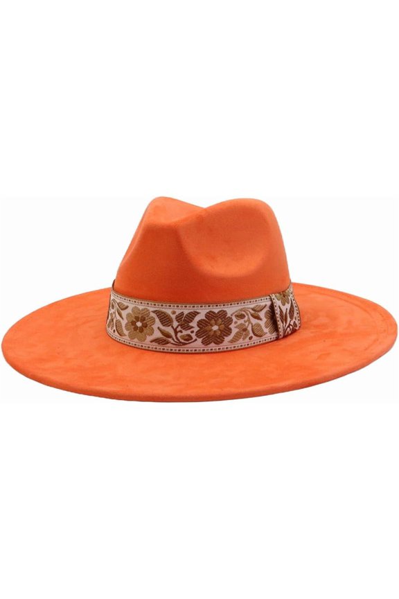Big Wide Brim Boho Western Hat for Women and Men Felt Rancher Fedora Hat