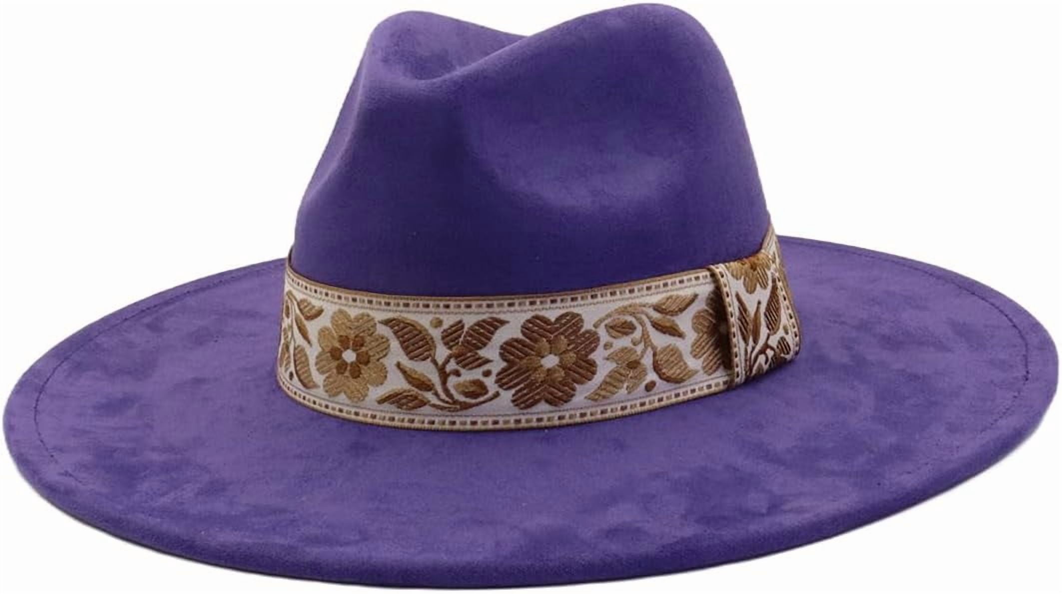 Big Wide Brim Boho Western Hat for Women and Men Felt 