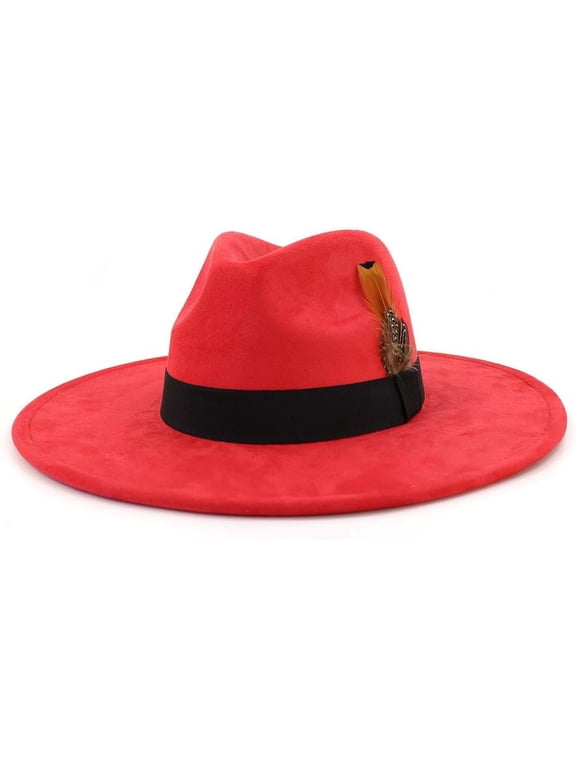 Big Wide Brim Fedora Hats for Women Men Western Large Suede Hat Panama Hat Outdoor Hats