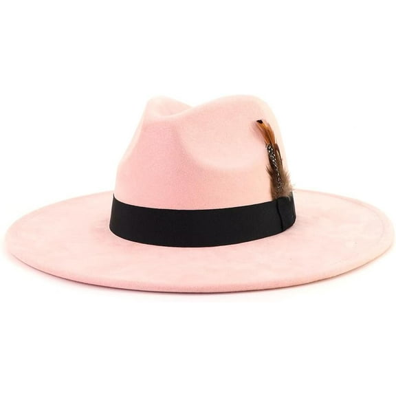 Big Wide Brim Fedora Hats for Women Men Western Suede Hat Panama Hat Outdoor Hats