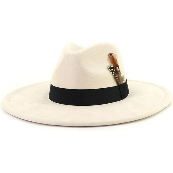 Big Wide Brim Fedora Hats for Women Men Western Suede Hat Panama Hat Outdoor Hats