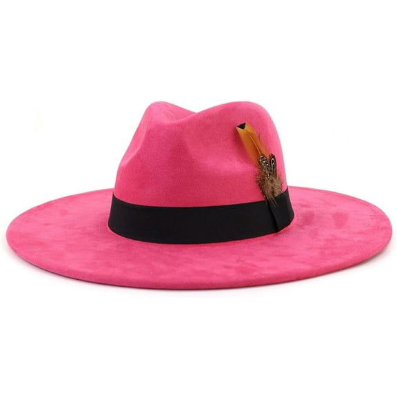Big Wide Brim Fedora Hats for Women Men Western Suede Hat Panama Hat Outdoor Hats