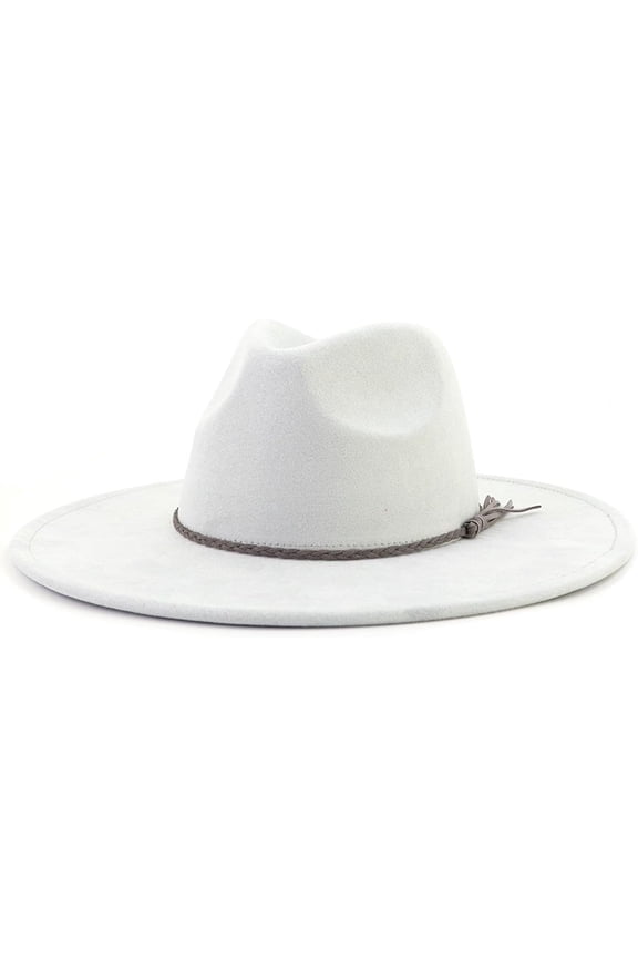 Big Wide Brim Fedora Hats for Women Men Western Suede Hats Large Felt Panama Hat Rancher Hat
