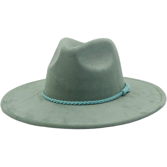 Big Wide Brim Fedora Hats for Women Men Western Suede Hats Large Felt Panama Hat Rancher Hat