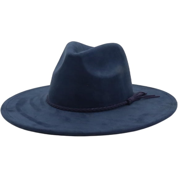 Big Wide Brim Fedora Hats for Women Men Western Suede Hats Large Felt Panama Hat Rancher Hat