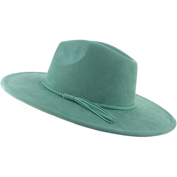 Big Wide Brim Fedora Hats for Women Men Western Suede Hats Large Felt Panama Hat Rancher Hat