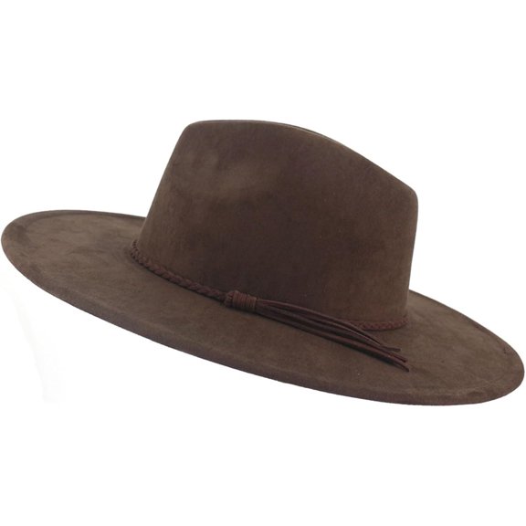 Big Wide Brim Fedora Hats for Women Men Western Suede Hats Large Felt Panama Hat Rancher Hat
