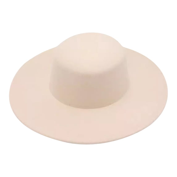 Big Wide Brim Women Fedora Hat Beige