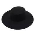 thumbnail image 1 of Big Wide Brim Women Fedora Hat Black, 1 of 2