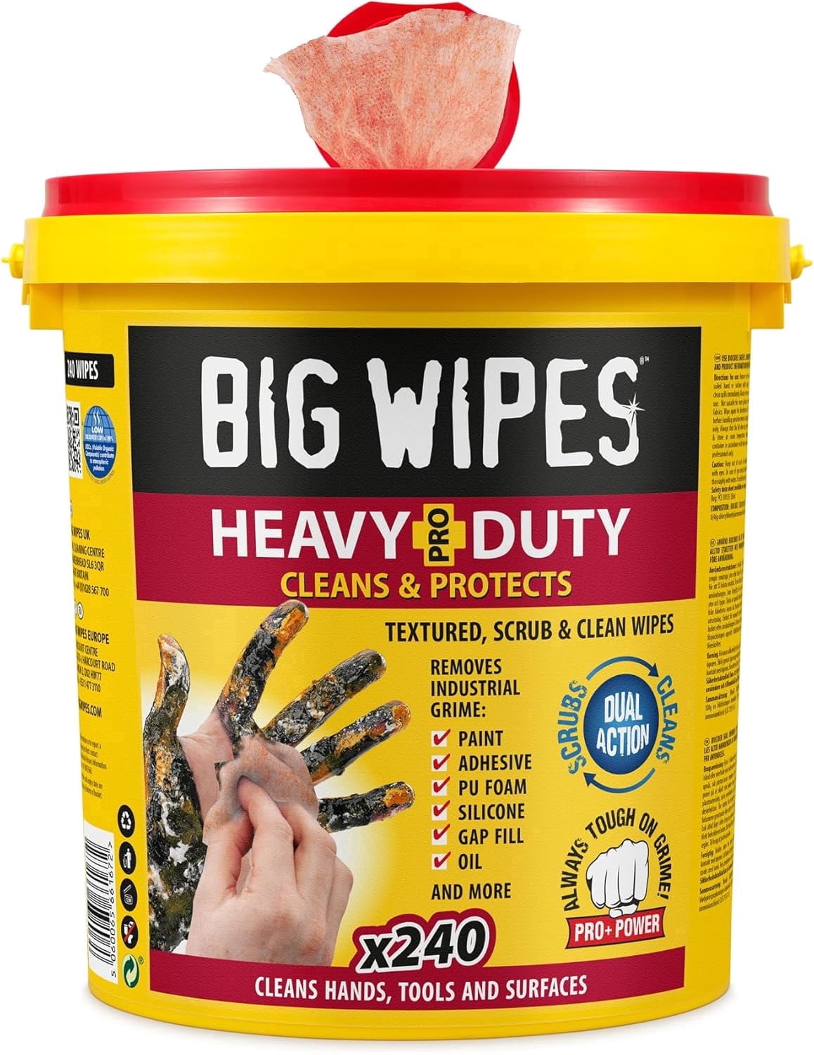 Big Wipes Heavy Duty Hand Cleaning Wipes, Textured Cloths for
