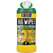 Big Wipes Heavy Duty Multi-Surface Cleaning Wipes, Pre-Moistened Cloths for Hands, Tools, and Surfaces, 80 Count Canister