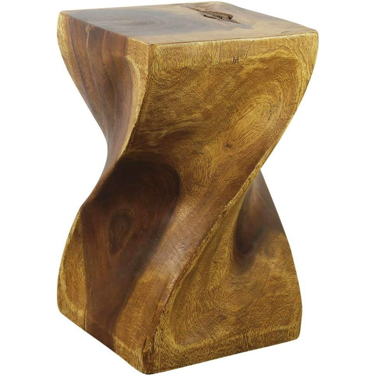 Big Wood Stool Table 12 in SQ x 20 in H Oak Oil