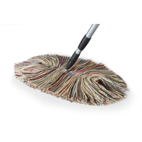 Sladust Big Wooly Multicolored All Wool Floor Dust Mop With Telescoping Handle