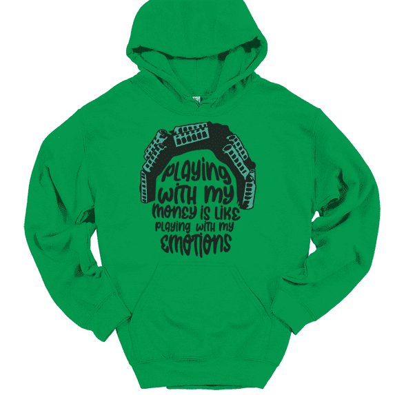 Big Worm Playing With My Money Hooded Sweatshirt Hoodie Funny Movie Gift - Green, XL