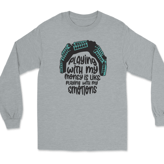 Big Worm Playing With My Money Long Sleeve T-Shirt Funny Movie Gift - Heather Grey, S