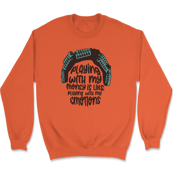 Big Worm Playing With My Money Sweatshirt Funny Movie Gift - Orange, L